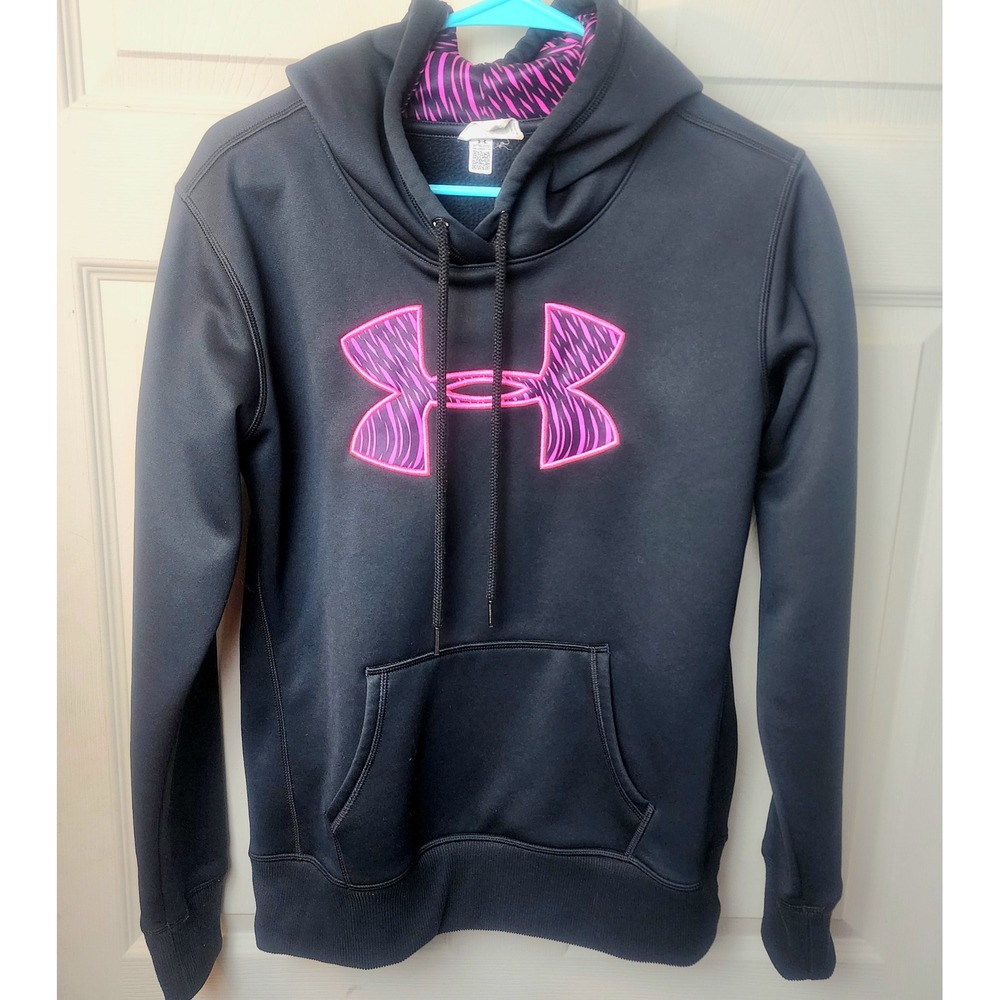 Under Armour Women S Hoodie Black Pink Storm ColdGear Fleece Y2K Athletic